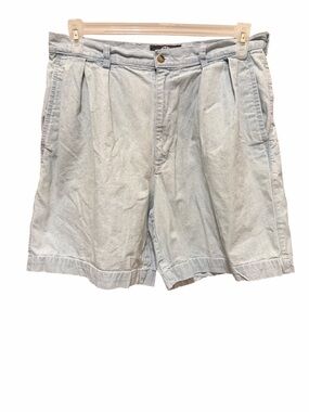 Timber Trail Relaxed Light Blue Pleated Denim Shorts for Women